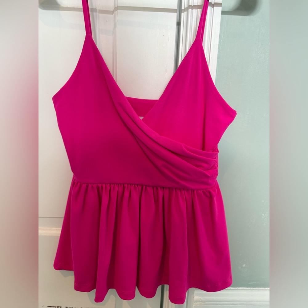 Cross front Susana Monaco Peplum tank!